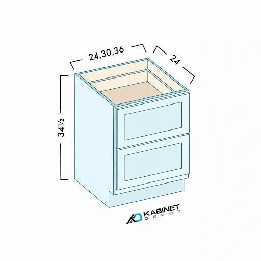 2 Drawer Base Cabinets diagram