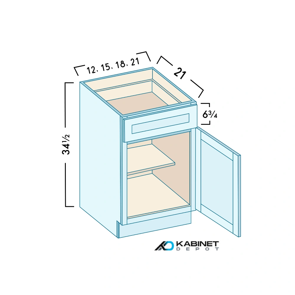 Vanity Base With Drawer diagram