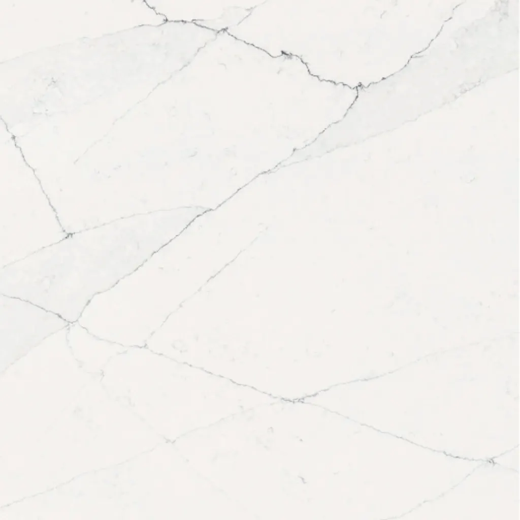 Calacatta Venatino quartz slab - view 3 | White Matte