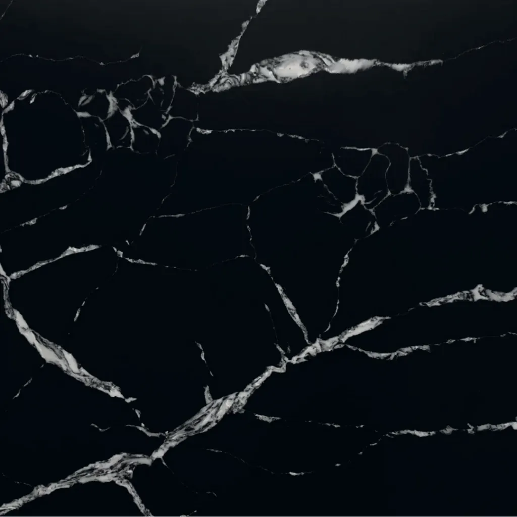 Calacatta Black Diamond quartz slab by White Matte