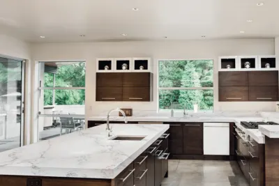 Calacatta Creek quartz slab by White Matte