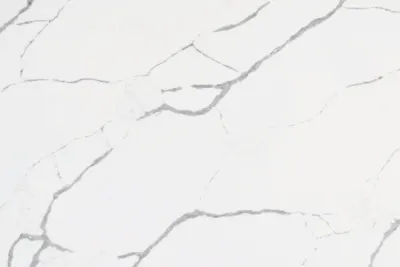 Calacatta Jasmine J Calacatta Jasmine J quartz slab - view 3 | White Matte