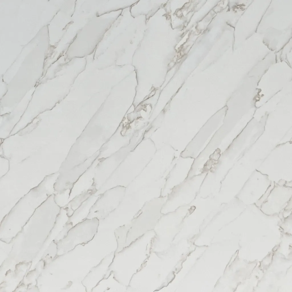 Calacatta Neo Gold quartz slab - view 3 | White Matte