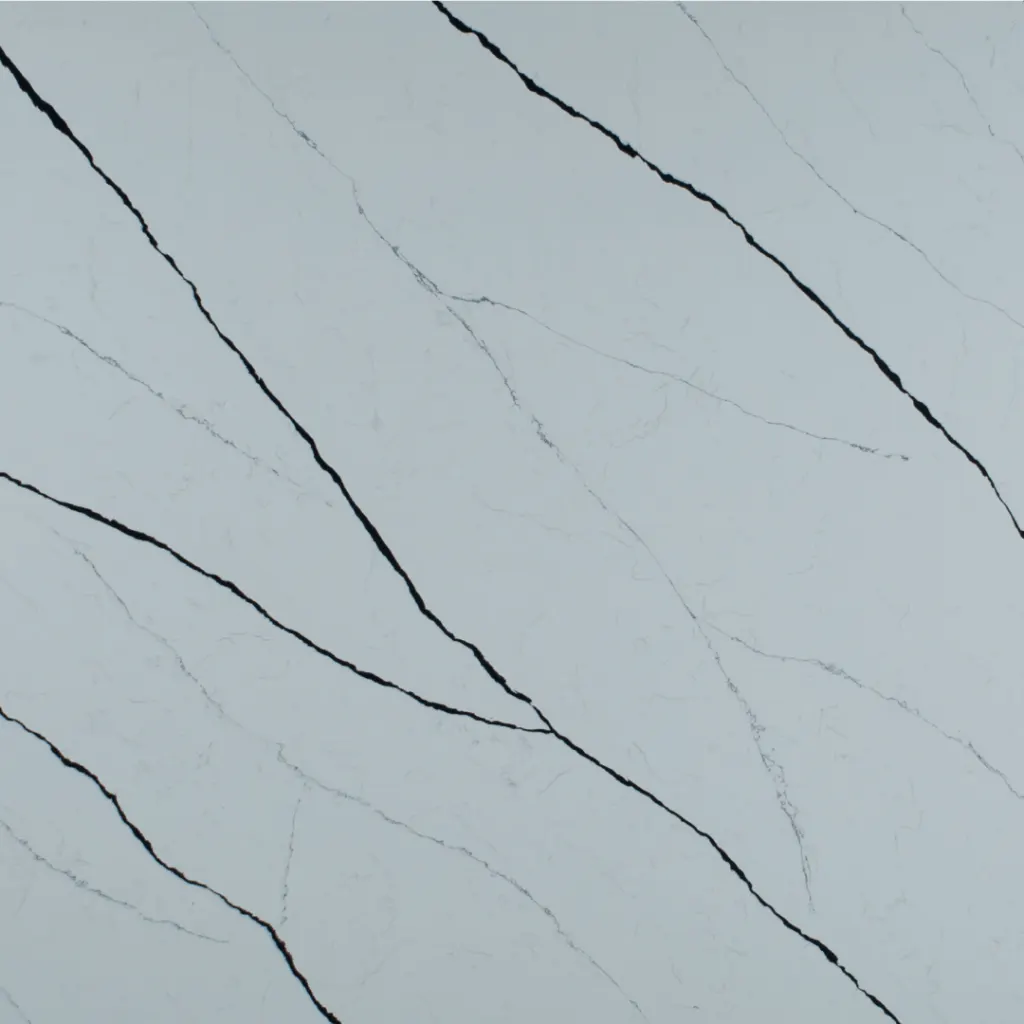 Calacatta Rainforest Black quartz slab by White Matte