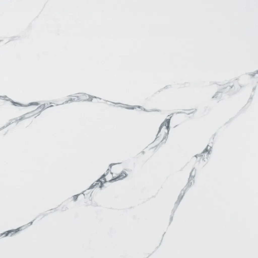 Calacatta Rocky quartz slab - view 3 | White Matte