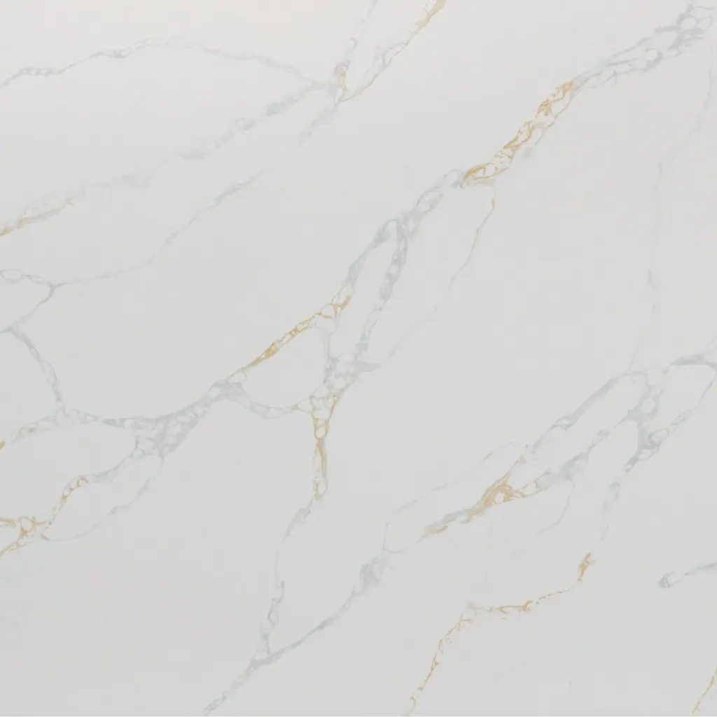 Calacatta Rocky Gold quartz slab by White Matte