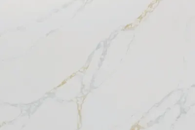 Calacatta Rocky Gold quartz slab - view 3 | White Matte