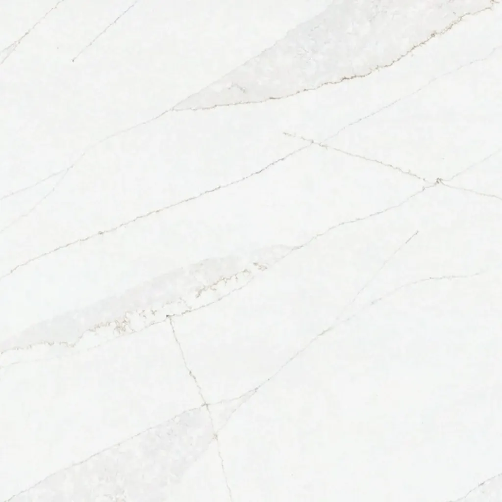 Calacatta Venatino Gold quartz slab - view 3 | White Matte