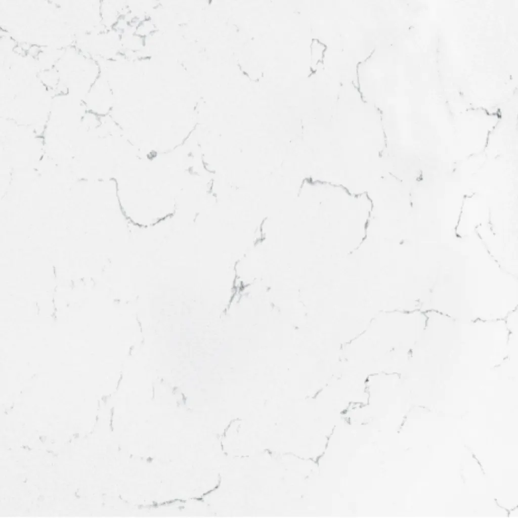 Carrara Nuova quartz slab - view 3 | White Matte
