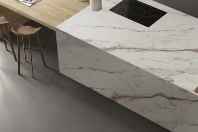 Old Stain HD quartz slab by White Matte
