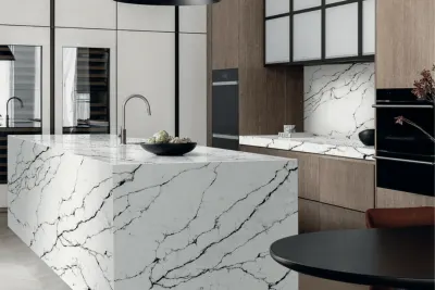 Smyrna Olive Smyrna Olive quartz slab by White Matte