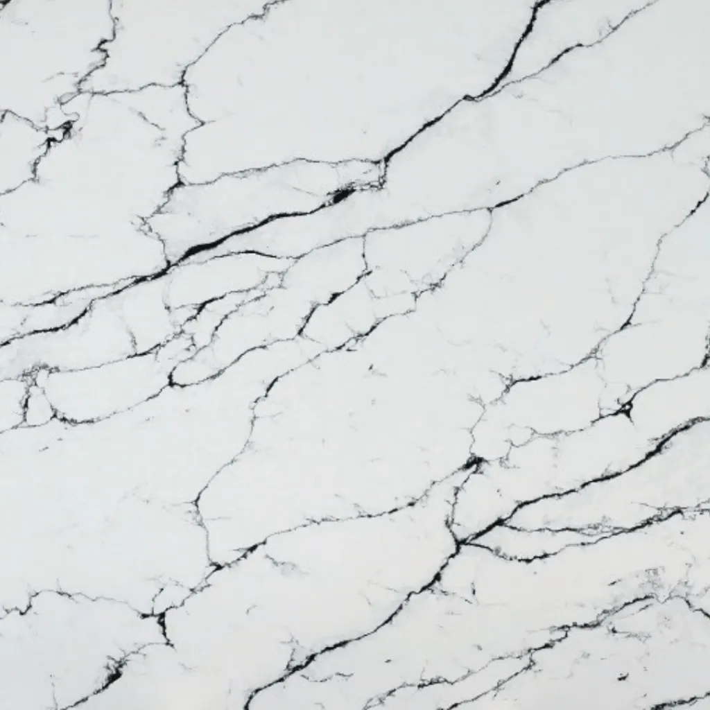 Smyrna Olive quartz slab - view 3 | White Matte