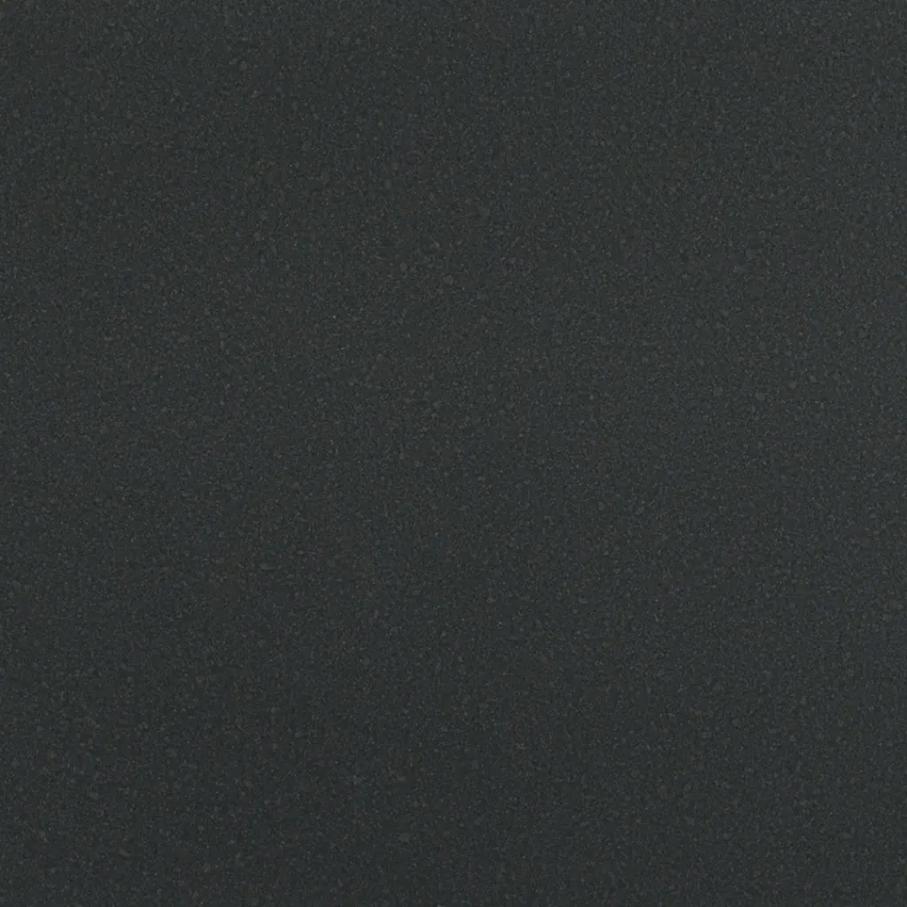 Raven black quartz slab surface detail - White Matte