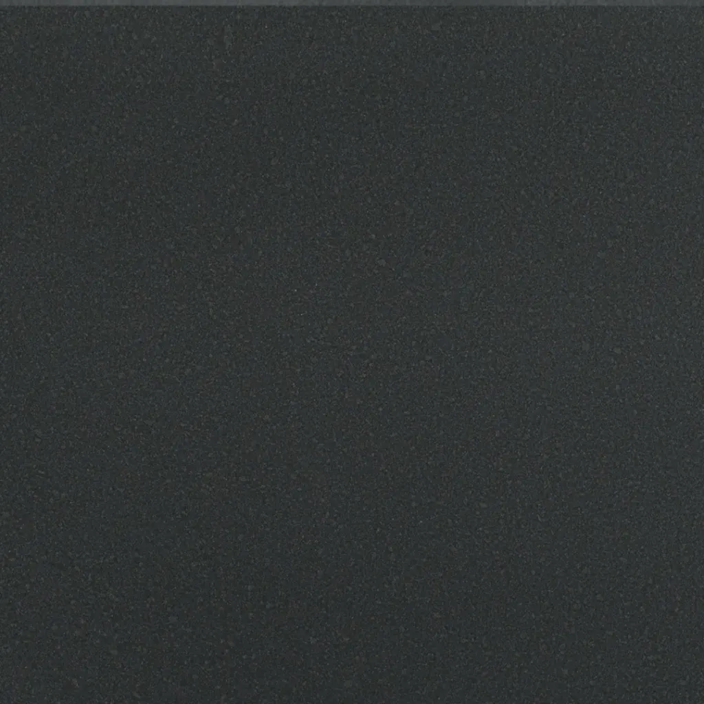 Raven black quartz slab - full slab view - White Matte
