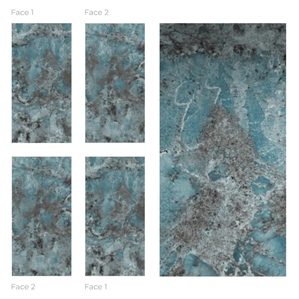 Amazonite porcelain slab - view 2 | White Matte