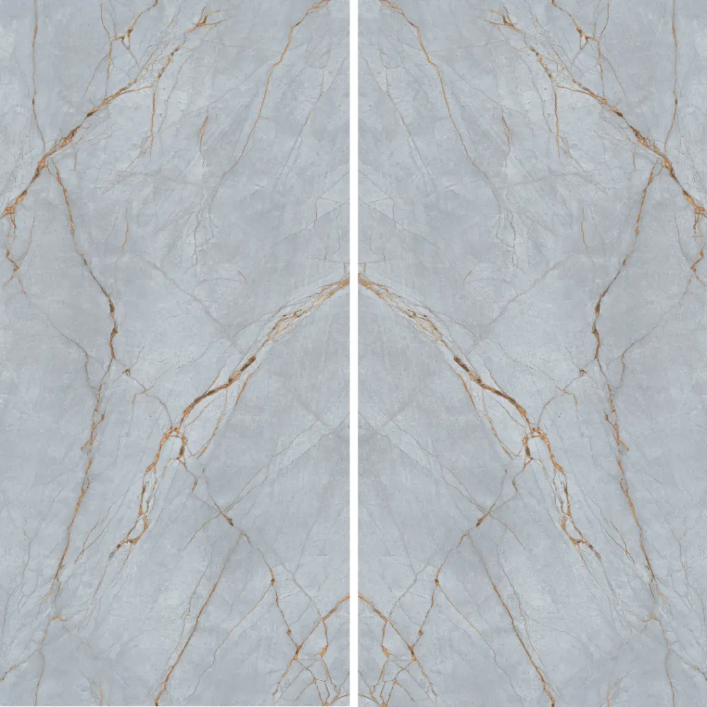 Blue Roma porcelain slab by White Matte