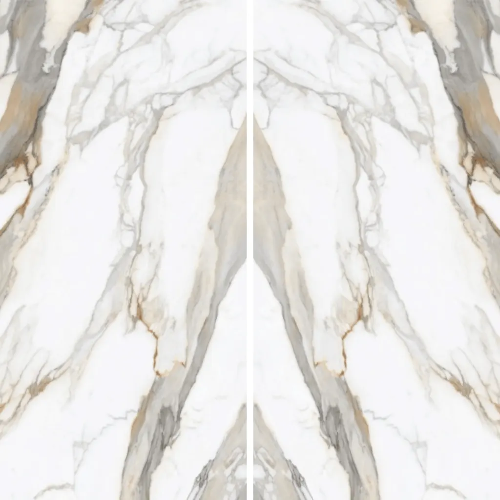 Calacatta Royale slab surface - view 3 | White Matte