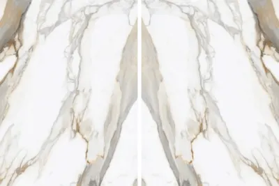 Calacatta Royale slab surface - view 3 | White Matte