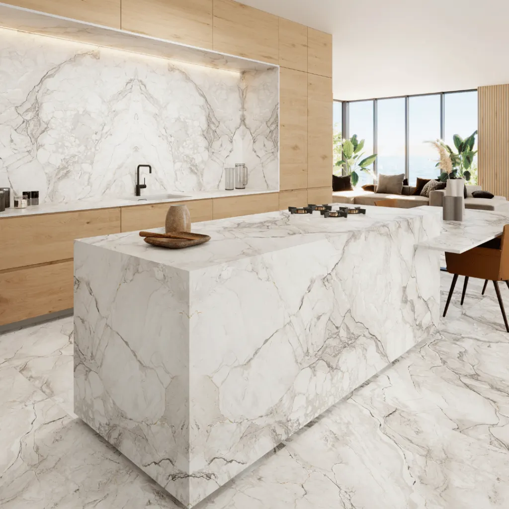 Camouflage porcelain slab - view 2 | White Matte