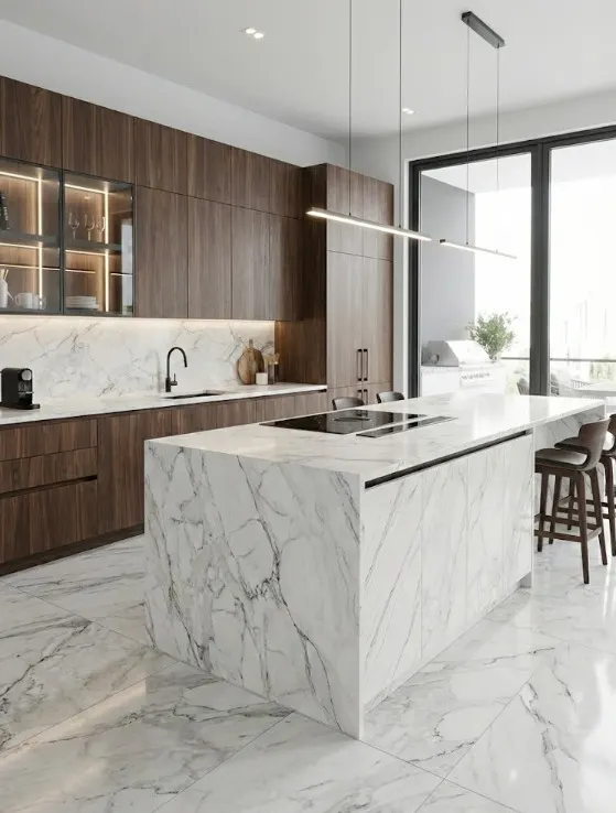 Camouflage porcelain slab - view 3 | White Matte