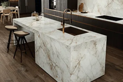 Cuarzo Reno porcelain slab by White Matte
