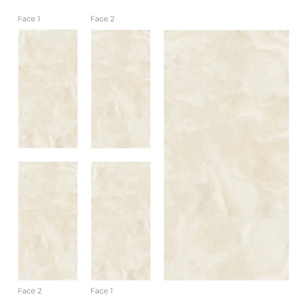 Honey Onyx porcelain slab - view 2 | White Matte