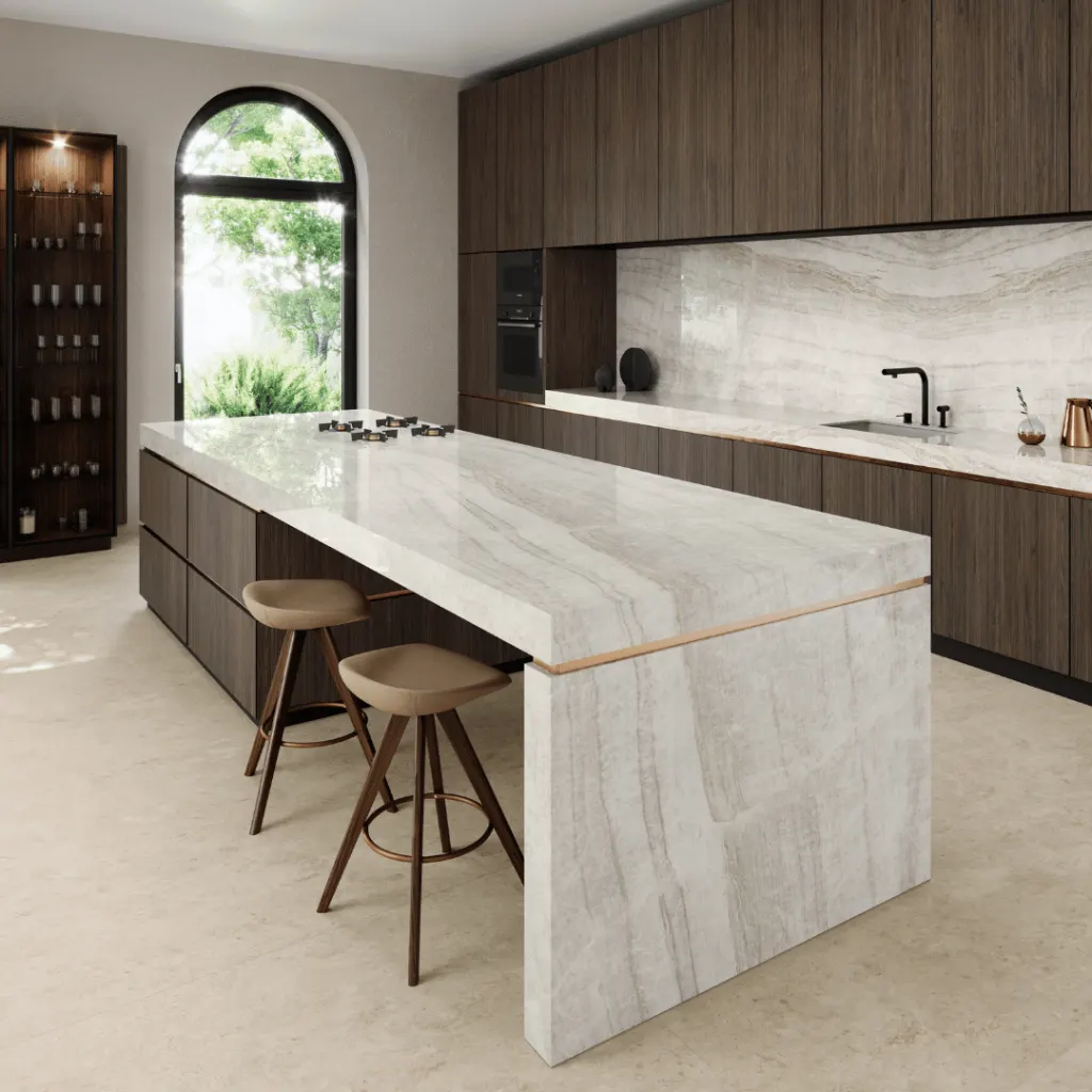 Taj Mahal porcelain slab by White Matte