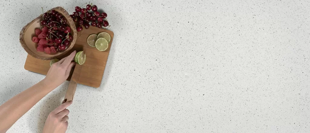 White Sparkle quartz slab - view 3 | White Matte
