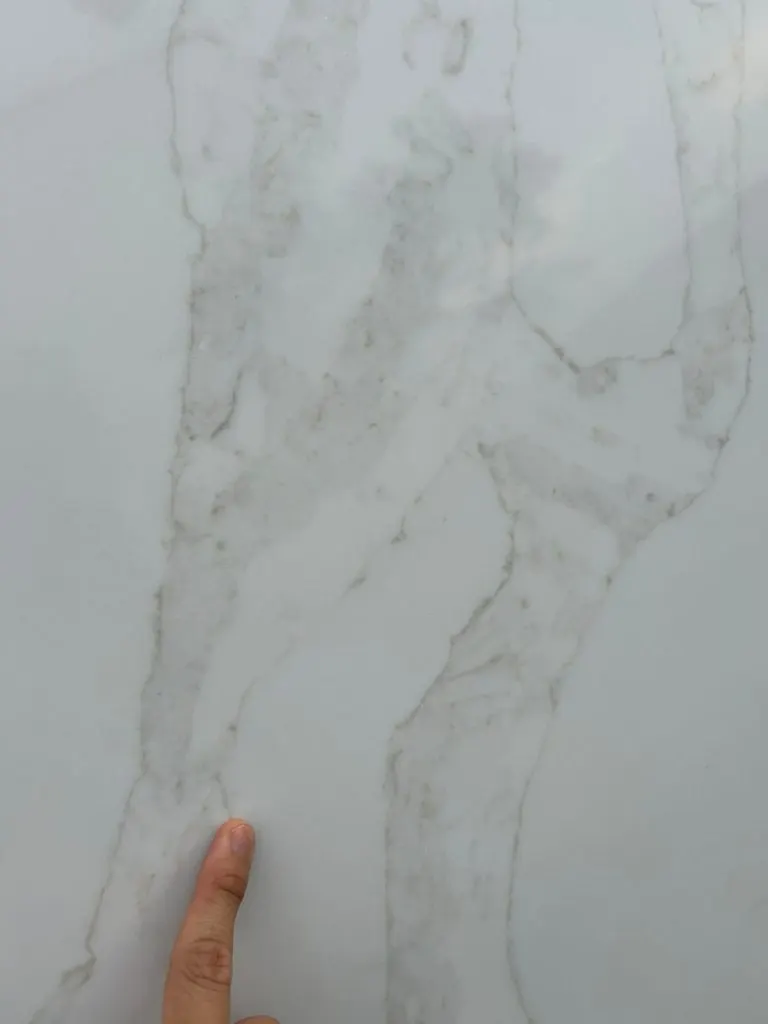 Genesis quartz slab - view 2 | White Matte