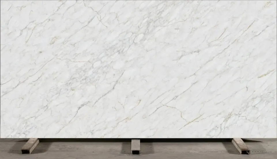 Calacatta Lidya quartz slab - view 2 | White Matte